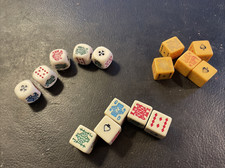 3 Sets of Five Vintage 5/8" Poker Dice NICE