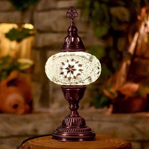 Turkish Moroccan Lamp Colourful Glass Mosaic Handmade Table Desk Light-Free Bulb - Bild 5 von 8