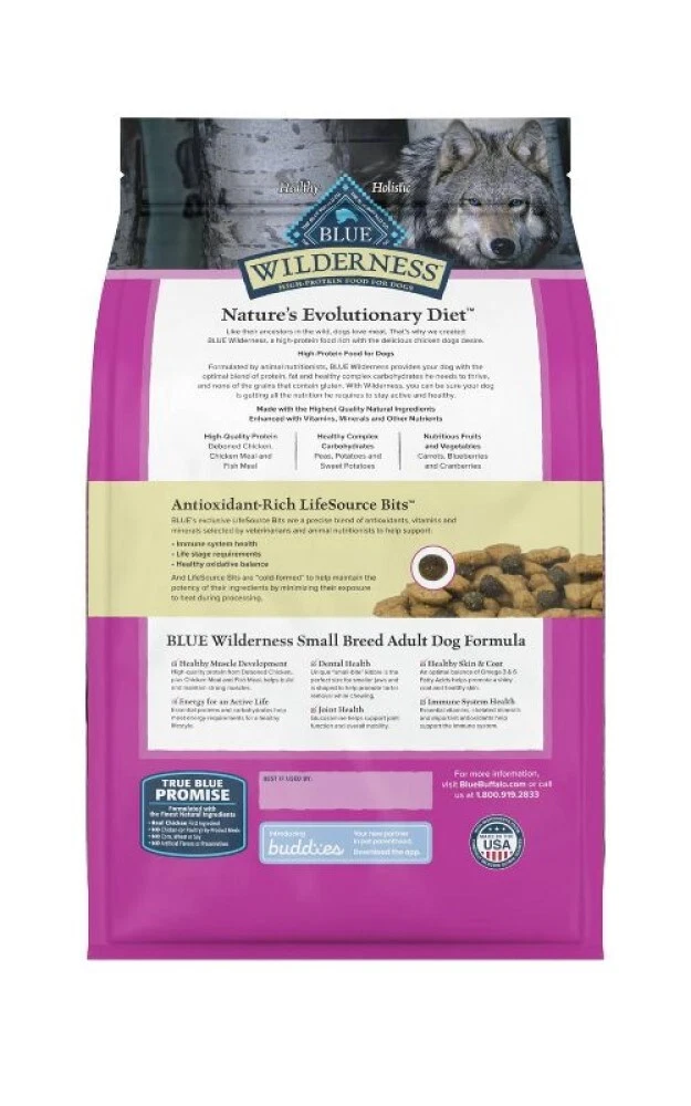 Blue Buffalo Wilderness 804449 Adult Small Breed Chicken Dry Dog Food 4.5 lb