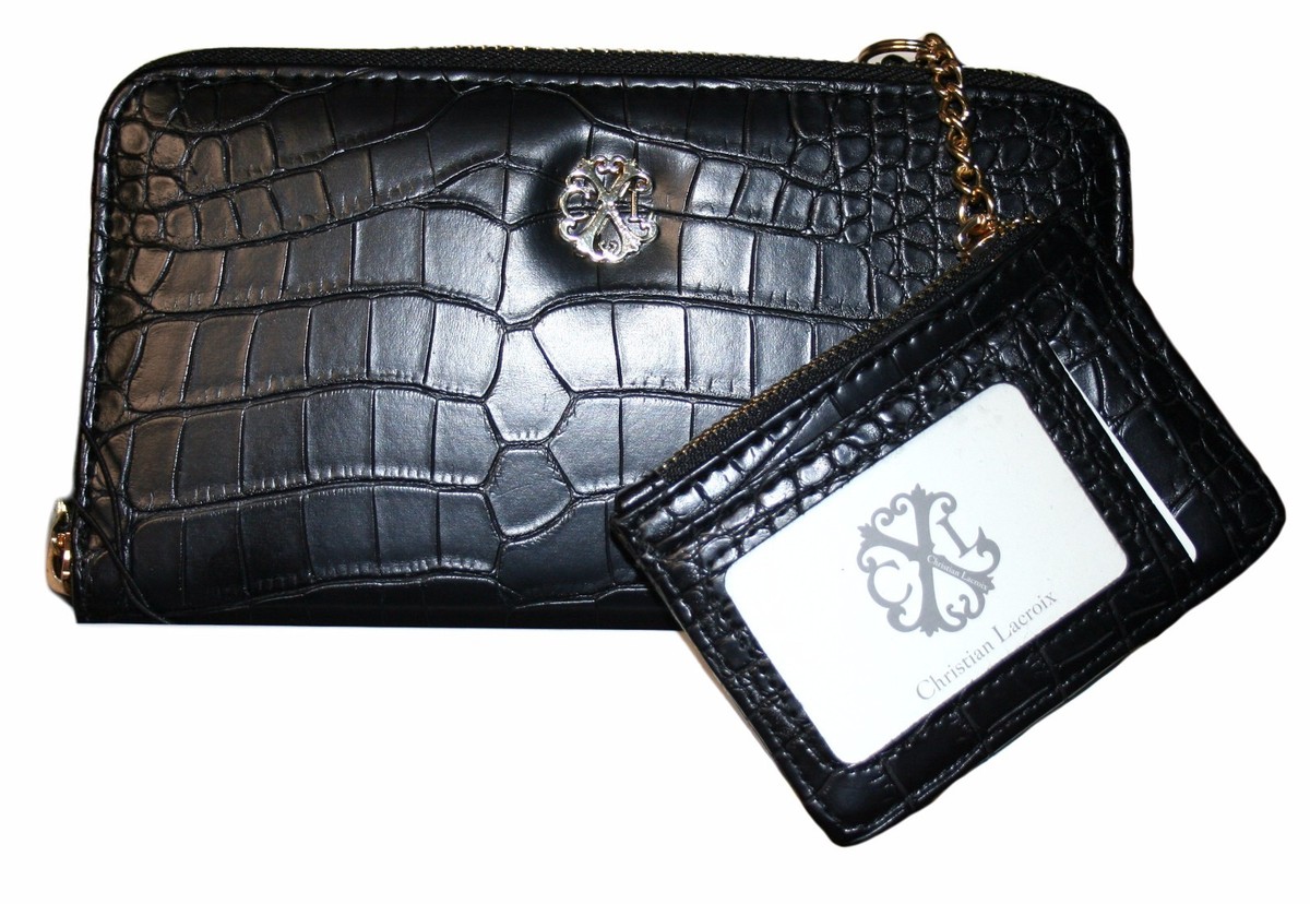 Christian Lacroix 2pcs Wallet Set, Black/Gold | eBay display picture 2