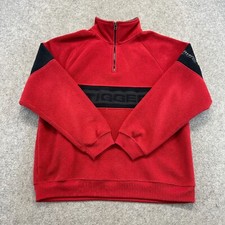 VINTAGE Disney Sweater Mens M Red Black Tigger Pooh Fleece Pullover 1/4 Zip 90s