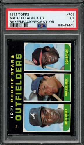 1971 Topps #709 Dusty Baker/Don Baylor/Paciorek  ex PSA 5