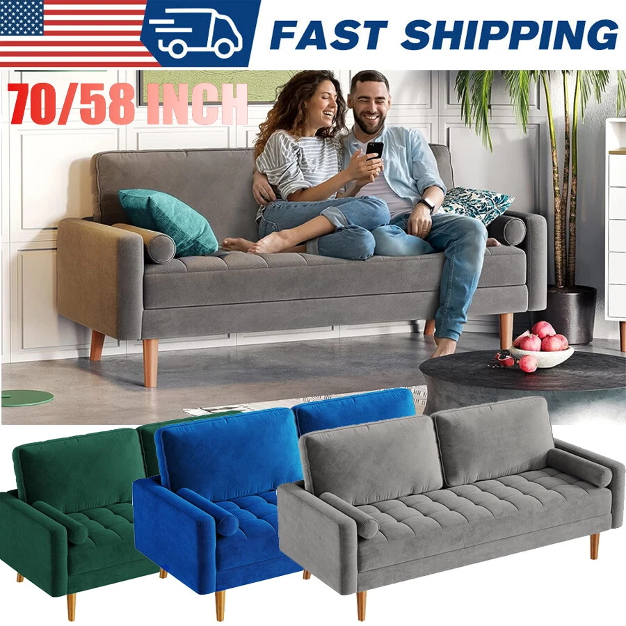 70 inch Soft Fabric Couches Set for Living Room Three Seat Sofa Modern Loveseat