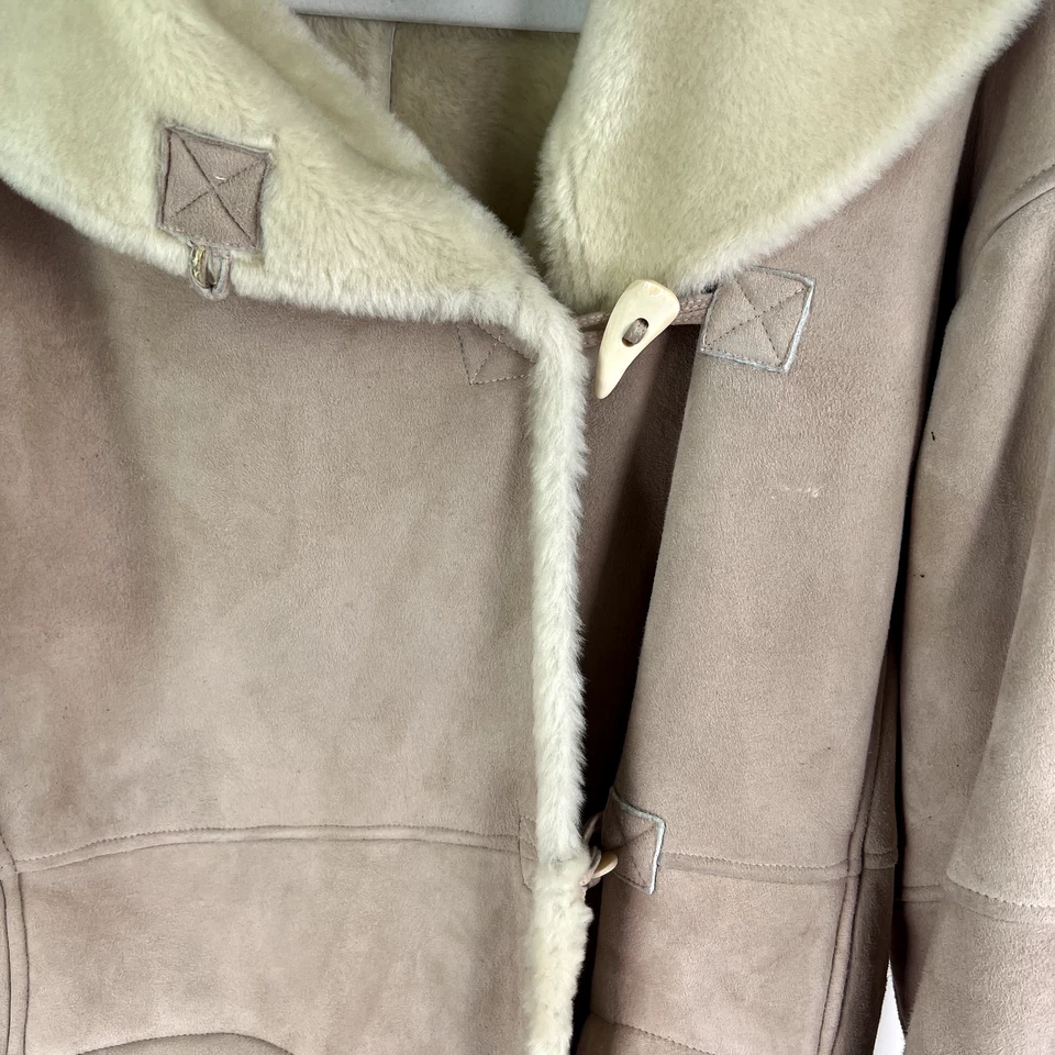 Trench coat Worth 100 % piel de oveja cordero para mujer talla M tostado nuevo pero desgastado Foto 3 de 4