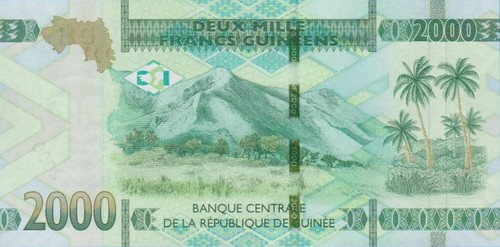 2000 Francs bill note. Guinea 2018 series. 2000 Francs Banknote. single CIR note - Picture 2 of 2