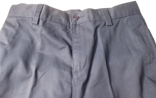 LANDS END Navy School Uniform Plain Front Chino Pants Boys 16 Slim 27" INSEAM - Picture 2 of 7
