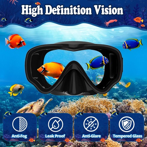 Tempered Glass Diving Set Snorkel Mask 180° View Anti-Fog for Teenager Chid KID - Picture 6 of 17