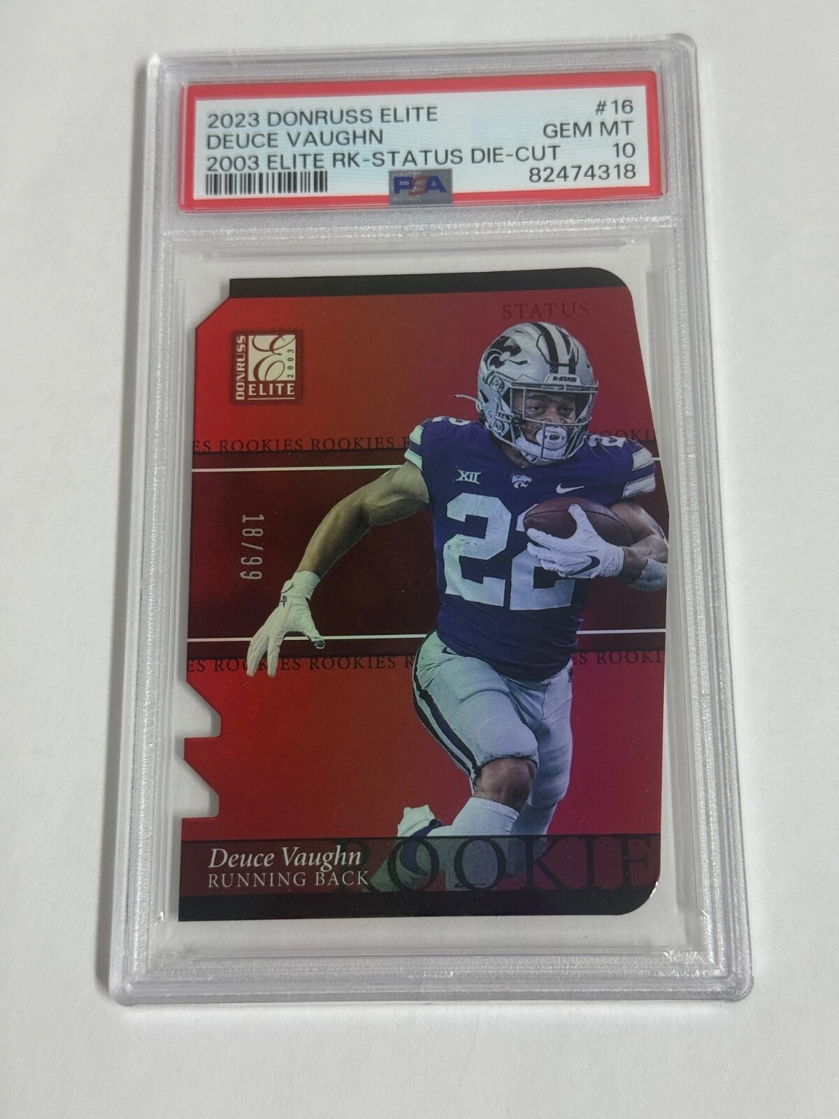 Deuce Vaughn Panini Donruss Elite 2003 Elite Rookies #16 Status Die-Cut