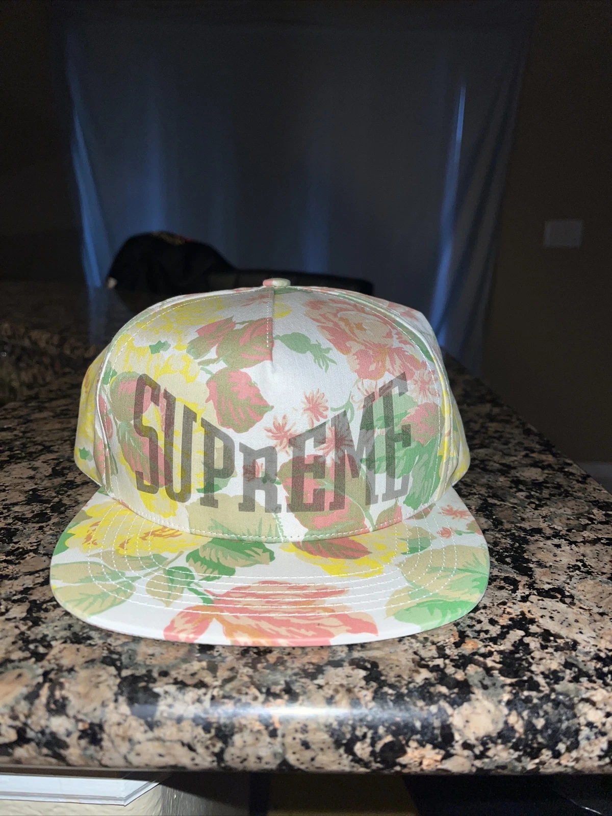 Casquette 5 panneaux Supreme Floral neuve camp imprimé intégral fleur blanc 2018 SS18