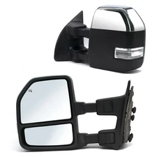 L+R Towing Mirrors For 1999-2016 Ford F250-F550 Super Duty Manual LH+RH Chrome
