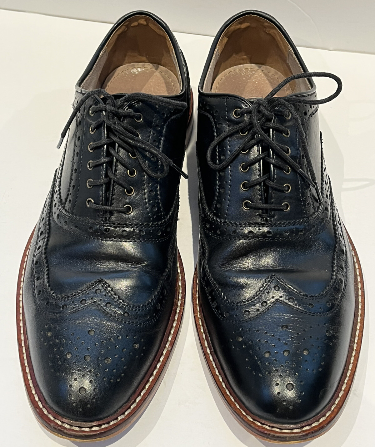 SAOLA Scarpe Oxford eleganti Aston Grey Boyle da uomo in pelle nera a coda di rondine 500191 taglia 9