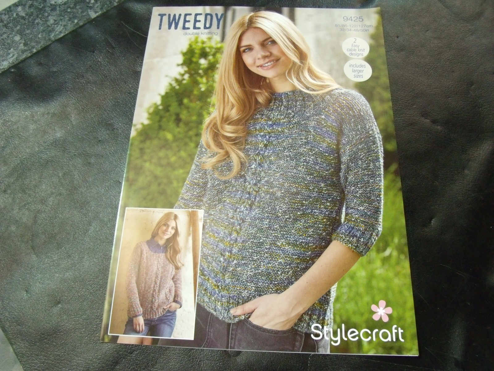 Stylecraft Double Knit Pattern 9425 Two Easy Knit Sweaters 81/86 - 122/127