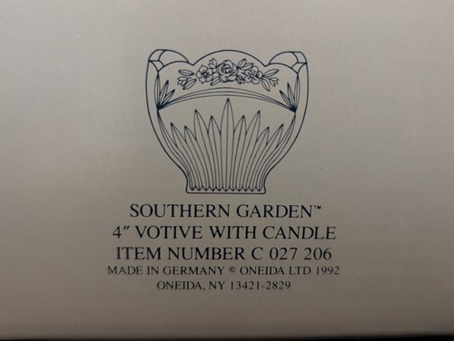 Oneida Kristall ""Südlicher Garten"" 4" Votiv mit Kerze - NEU IM BOX - Bild 16 von 18