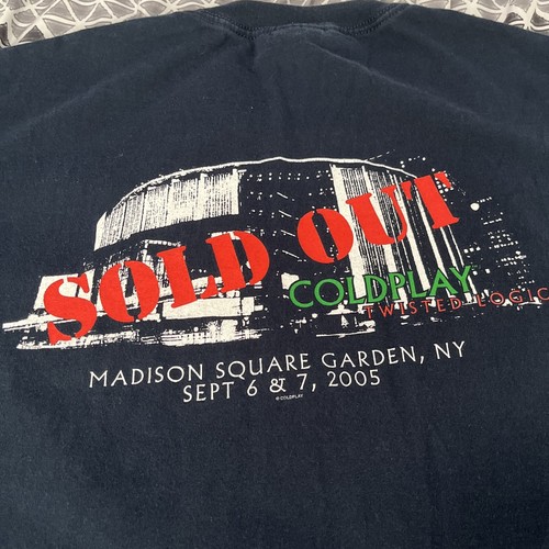 T-shirt vintage COLDPLAY Madison Square Garden New York Y2K 2XL Chris Martin '05 - Foto 7 di 10