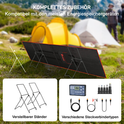 Dokio Solarpanel 100w Faltbar Tragbar 12V Solar F&uuml;r Batterie Wohnmobil Camping E