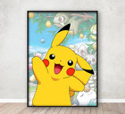 Pikachu Pokemon Print Bedroom Wall Art Picture Poster Gift A4 Framed