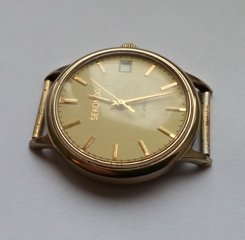 Bellissimo Orologio da Polso Vintage SECONDA Poljot Placcato Oro realizzato in URSS 1980 - Foto 4 di 9