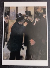 postcard art Degas A La Bourse unposted