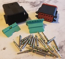 Deutsch DT 12 Pin Black Connector Kit 14 GA Solid Contacts