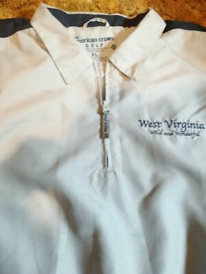golf jacket West Virginia American crown  1/4  Zip  WV wild & Wonderful XL