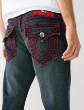 True Religion Men's Ricky RopeStitch Relaxed Straight Jeans - 107974