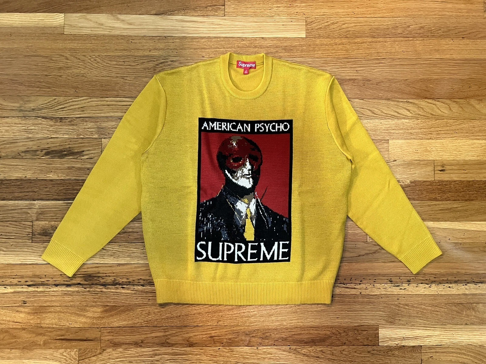Pull jaune Supreme FW23 American Psycho   Taille S Neuf