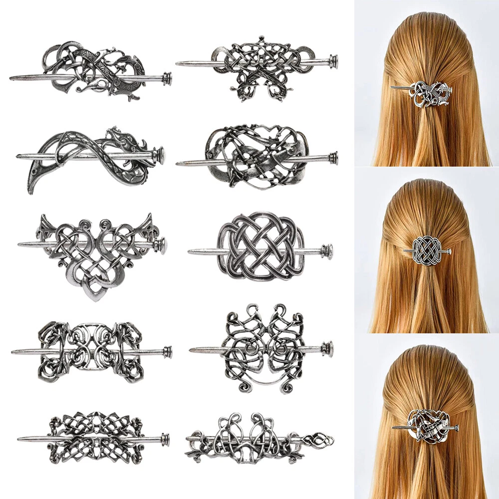 1pc Women Vintage Celtics Hair Clips Metal Hair Stick Slide Holder Viking  Runes Dragon Hairpins Hair Accessories