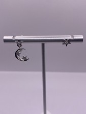 Plain CZ Star With Drop Earrings Star And Crescent