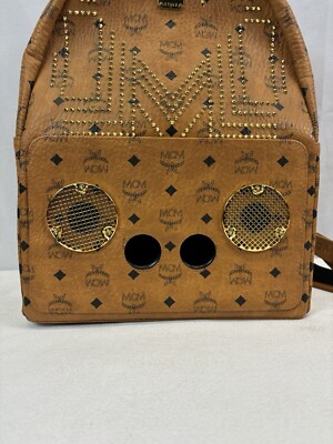 MCM Men's Wizpak Brown Visetos Studded Speaker Backpack | eBay