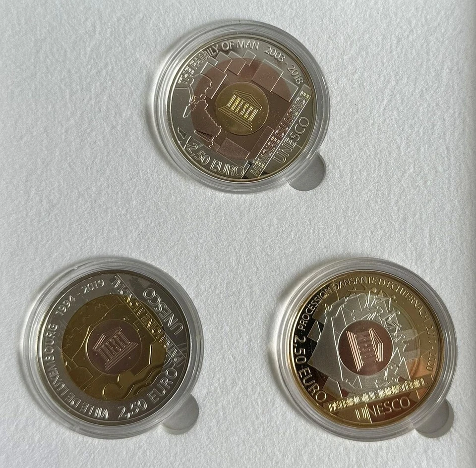 3 X 2,5 Euro Luxemburg 2018 - 2020 UNESCO-Set - Bild 2 von 4