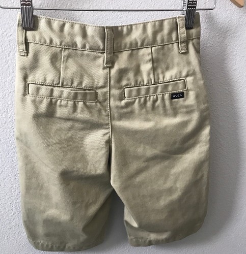RVCA Boys Youth Khaki Flat Front Chino Shorts — Size 22 — Casual & Cool! - Picture 2 of 3