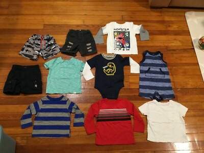 Lot of 10 Gap, Carter s etc. Boy s Shorts, T-Shirt, Romper Size 2T, 24M, 18-24M