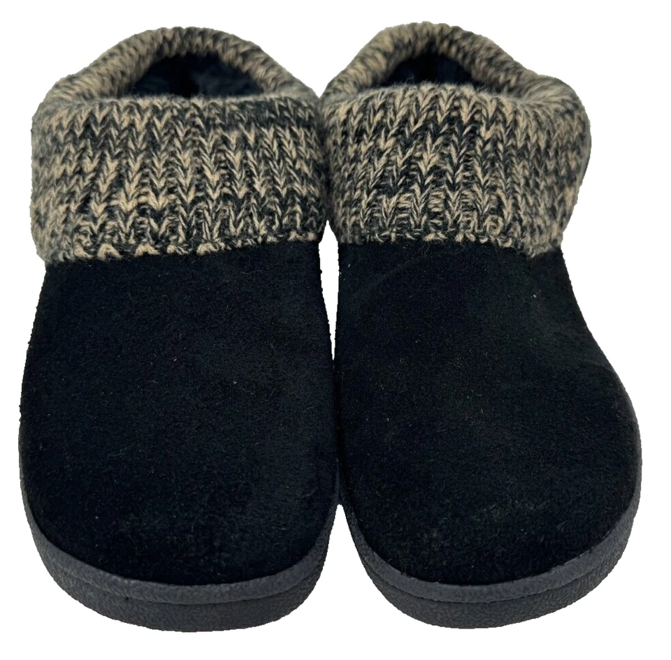 Suéter zueco sin cordones Clarks para mujer forrado de piel sintética pantuflas negro/bronceado talla: 6 205JL Foto 2 de 4