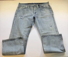 TK Axel Jeans Mens 36(38)x32 Blue Wolcott Vintage Bootcut Denim Distressed 1800