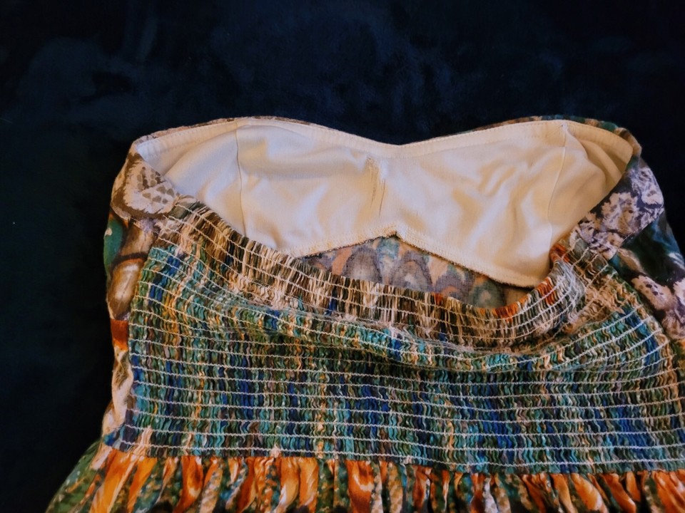 As U Wish Bue/Green/Orange/Brown Baby Doll Dress heart Tube Top Sz Large Juniors eBay