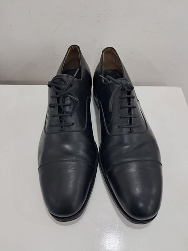 Scarpe Carmina Shoemaker Toe Cap Oxford 594 in pelle nera taglia 10 uk/11 us - Foto 3 di 17
