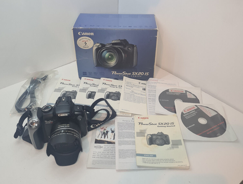 Canon PowerShot SX20 IS 12MP 20x Zoom Flip Screen Bridge Digital Camera Boxed