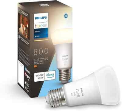 Philips Hue White A60 Smart LED Glühbirne [E27 Edison Schraube] für Home Indoor Li