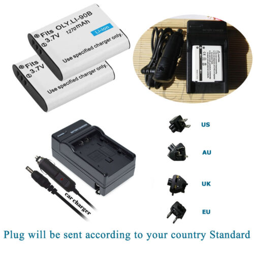 2x BATTERY for Olympus Tough TG-1, TG-2, TG-3, TG-4, TG-5 TG-6 +Charger Kits - Picture 1 of 11