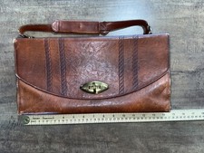 Vintage Meeker Steerhide Leather Top Handle Handbag HAS WEAR