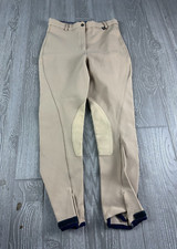 Millers Equestrian Womens Riding Pants Size Large/28 Beige Elastic Waist