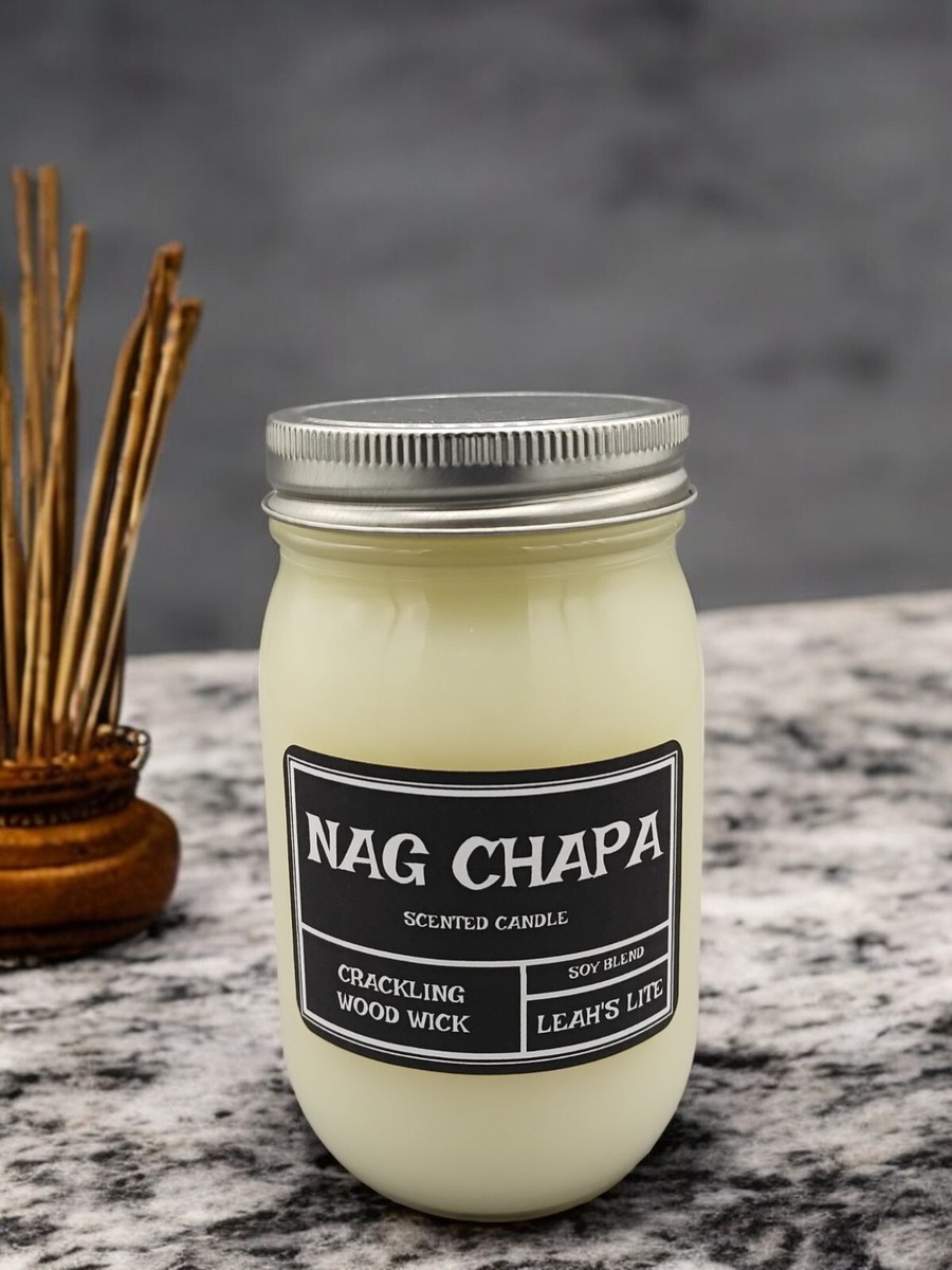 Wood wick * BLEU DE CHANEL TYPE * scented * Leah's Lite Candle * 9oz