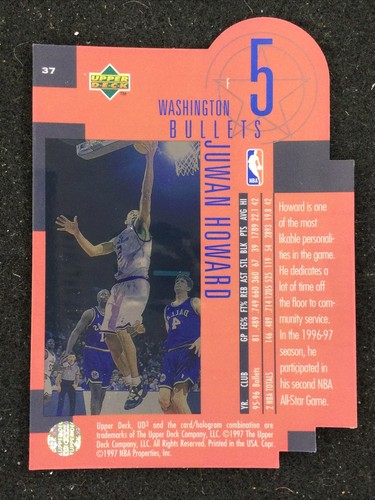 1997 Upper Deck UD3 Holo Die-Cut #37: Juwan Howard (DC-861) - Picture 2 of 2