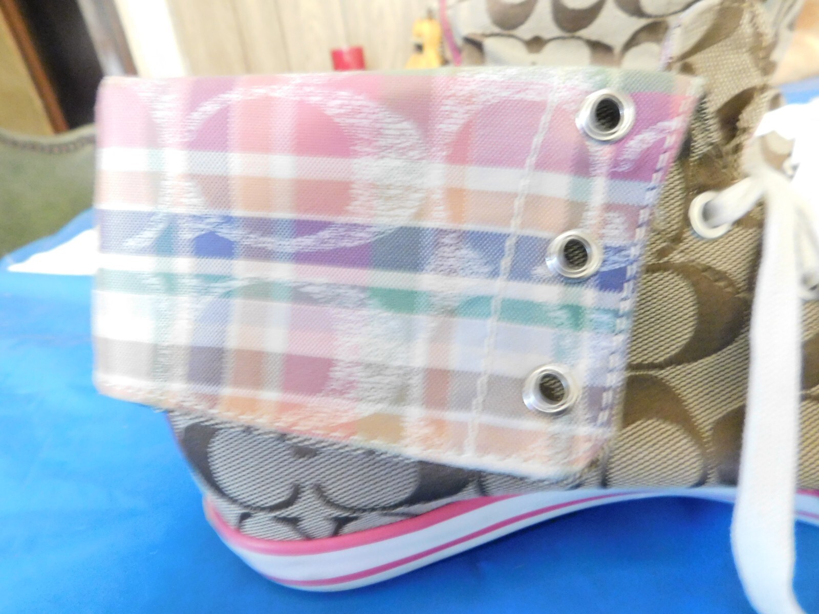 COACH Tan Monogram Bonney High Top Womens Sneakers S… Gem