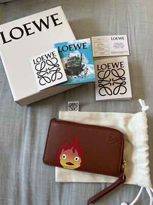 LOEWE x Howl's Moving Castle CALCIFER Zip-Around Card Case Wallet