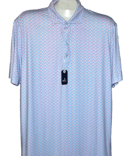 Johnnie-O Forbes Men's Performance Multicolor Polyester T-Shirt Polo Size L $110