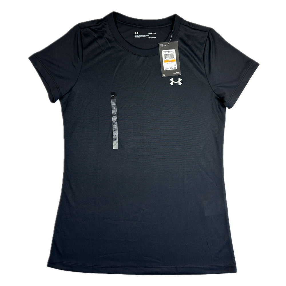 Under Armour Women's Crew Neck Tech Short Sleeve Loose Shirt Black Sz S Petite