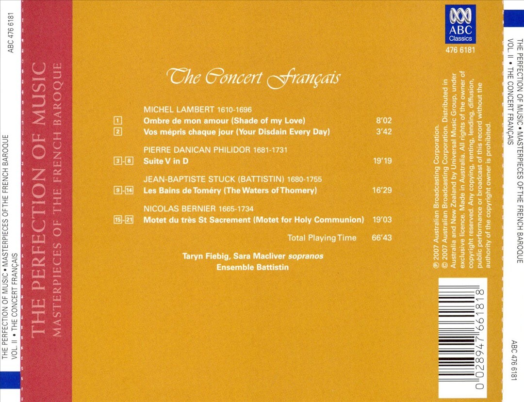 ENSEMBLE BATTISTIN THE CONCERT FRANÇAIS NEW CD