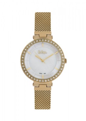Lee-Cooper Uhr LC06559.120 Damen Armbanduhr für Alltag Meshband gold-farbig