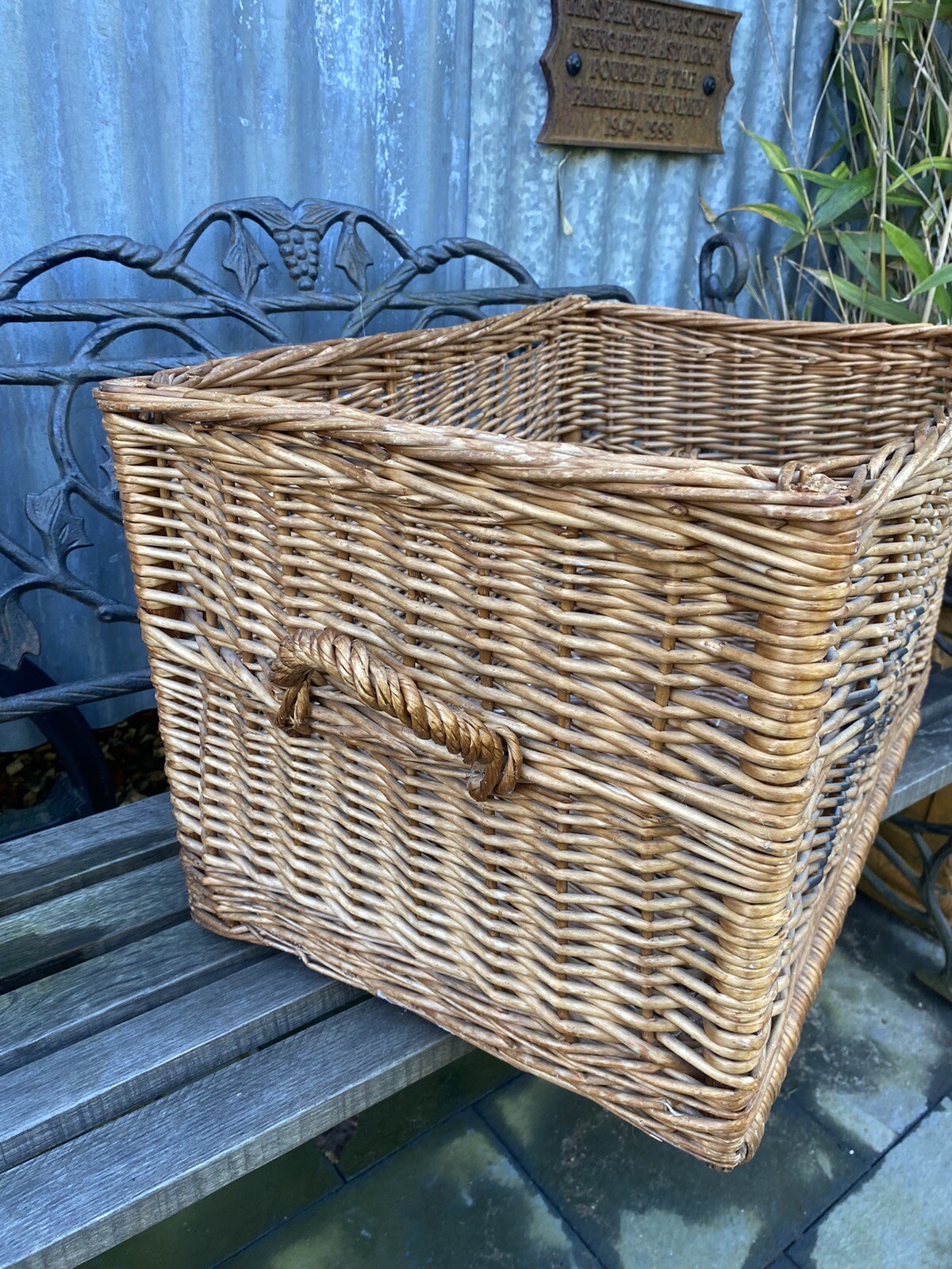 Stunning Fortnum And Mason Large Wicker Log Rustic Basket Storage eBay